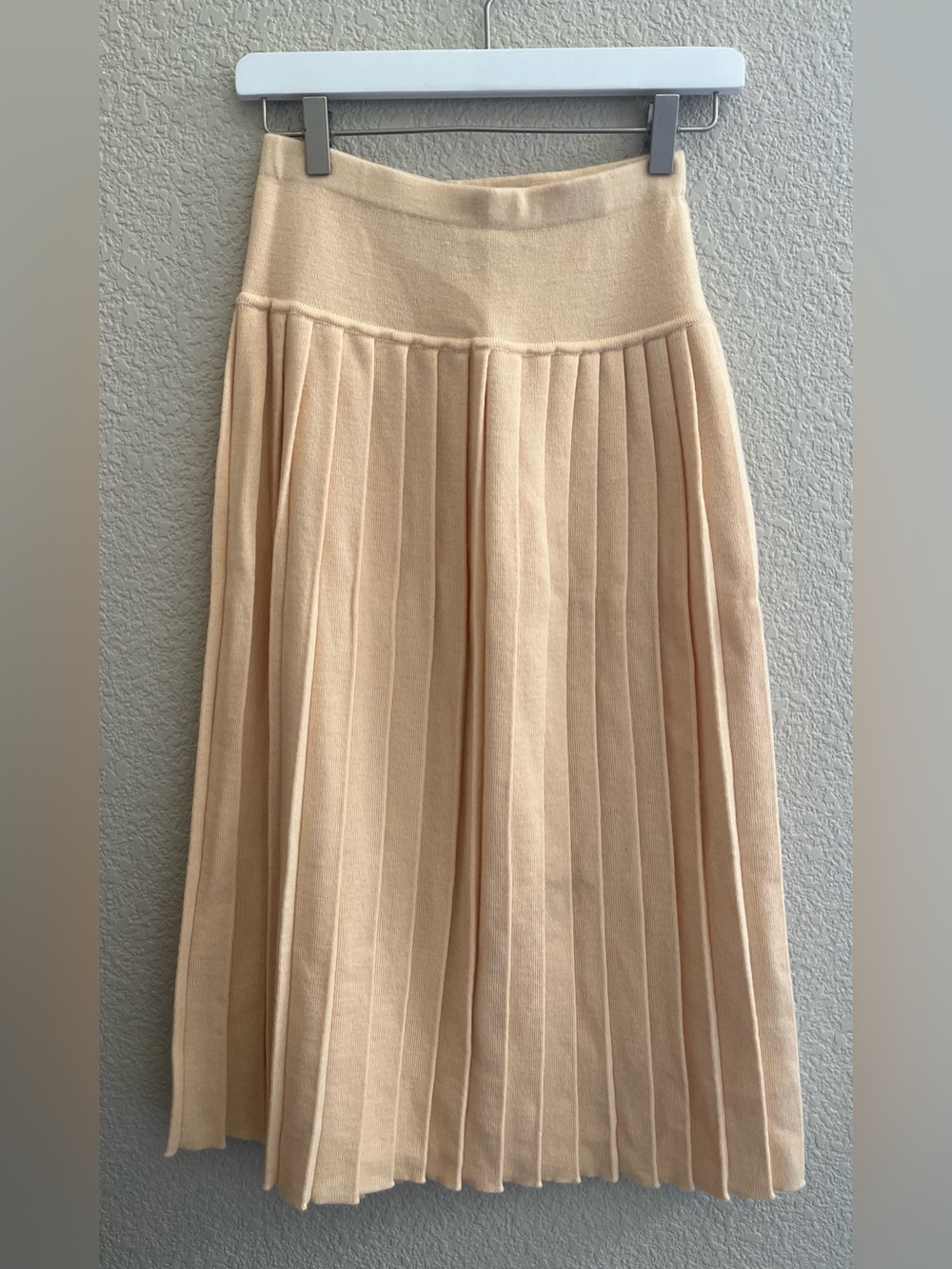 Vintage Liz Claiborne Petite Cream Lambswool Blend Pleated Skirt Women’s Small